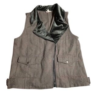 Him & Thread Tweed plaid‎ Vest Green velvet Collar Women's small